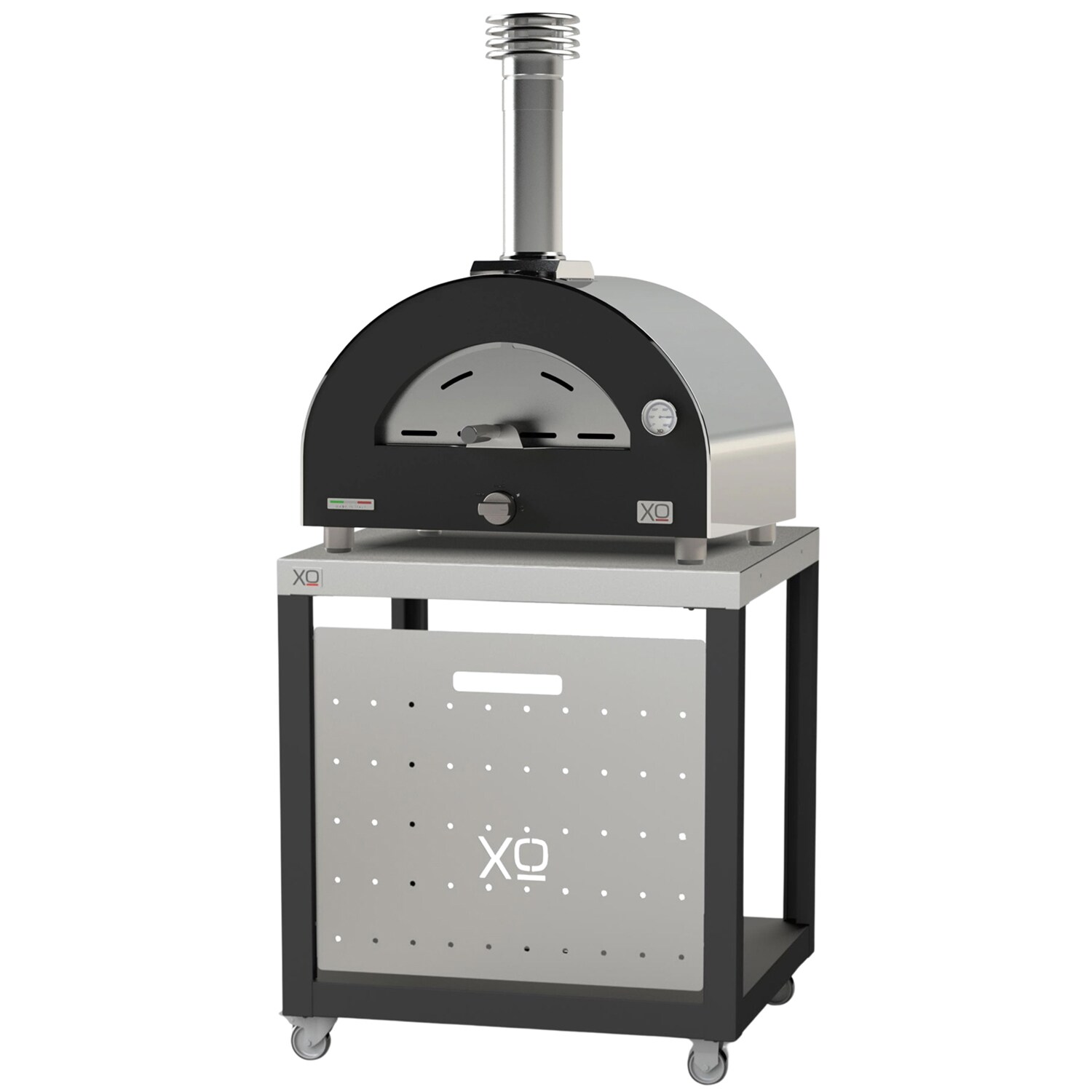 XO Oven Cart for XOPIZZA1 - Black & Stainless Steel, , hires