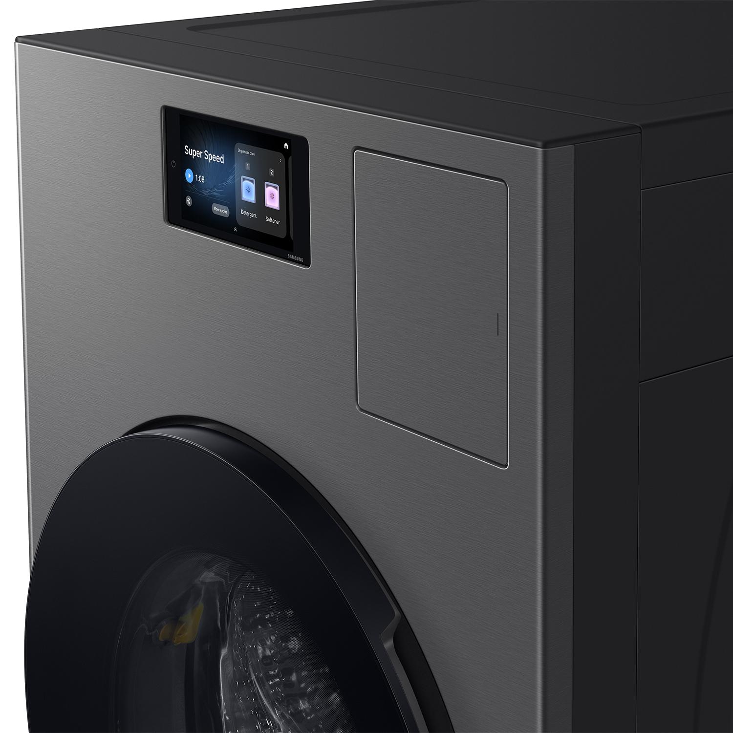 Samsung Bespoke 27 in. 5.3 cu. ft. Smart Electric Front Load AI All-in-one Combo with Sanitize and Steam Cycle - Dark Steel, Dark Steel, hires