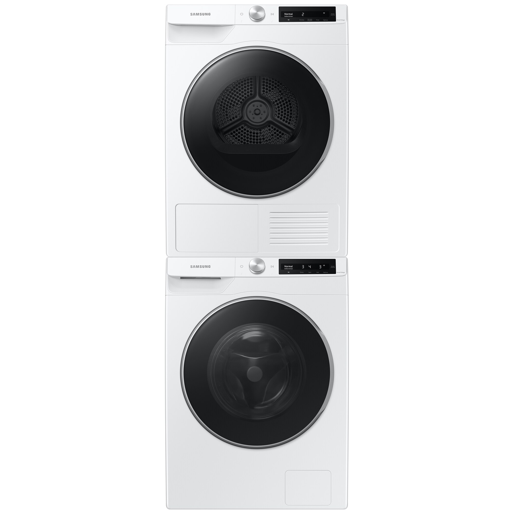 Samsung 24 in. 4.0 cu. ft. Smart Stackable Ventless Electric Dryer with Heat Pump, Sensor Dry & Sanitize Cycle - White, , hires