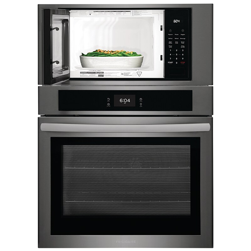 Frigidaire 30 in. 6.9 cu. ft. Electric Microwave/Wall Oven Combo with Standard Convection & Sensor Cooking - Black Stainless, Black Stainless, hires