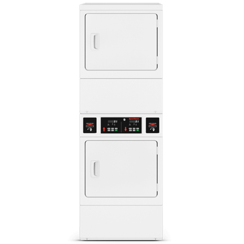 Speed Queen 27 in. 7.0 cu. ft. Commercial Stacked Gas Dryer - White | SSGNCAGS116T | P.C. Richard & Son