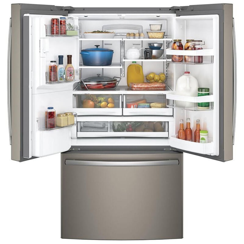 GE 36 in. 27.7 cu. ft. French Door Refrigerator with Ice & Water Dispenser - Fingerprint Resistant Slate, Slate, hires