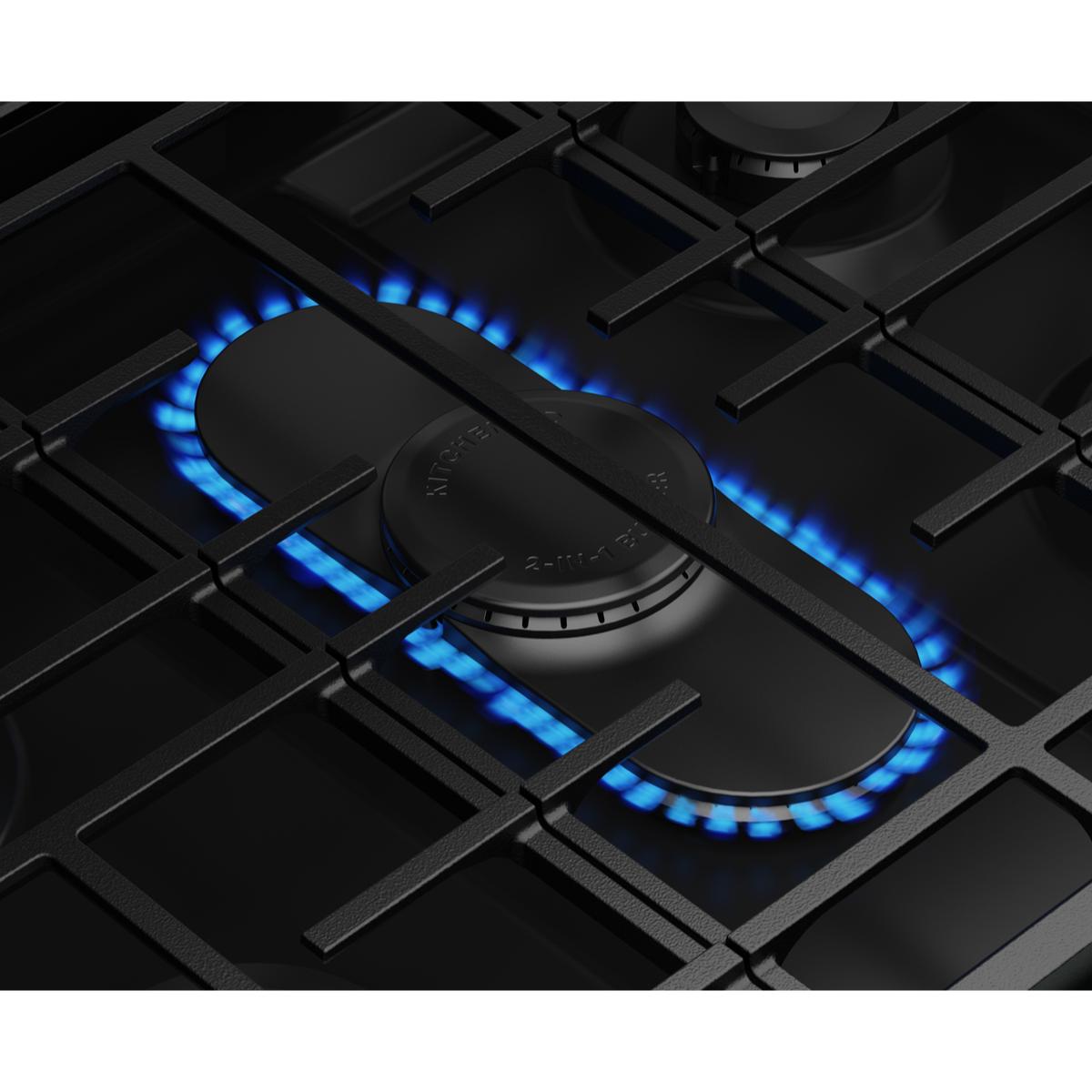 KitchenAid 30 in. 5.0 cu. ft. Smart Air-Fry True European Convection Steam Slide-In Gas Range with 5 Sealed Burners & Griddle - Fingerprint Resistant Stainless Steel, , hires