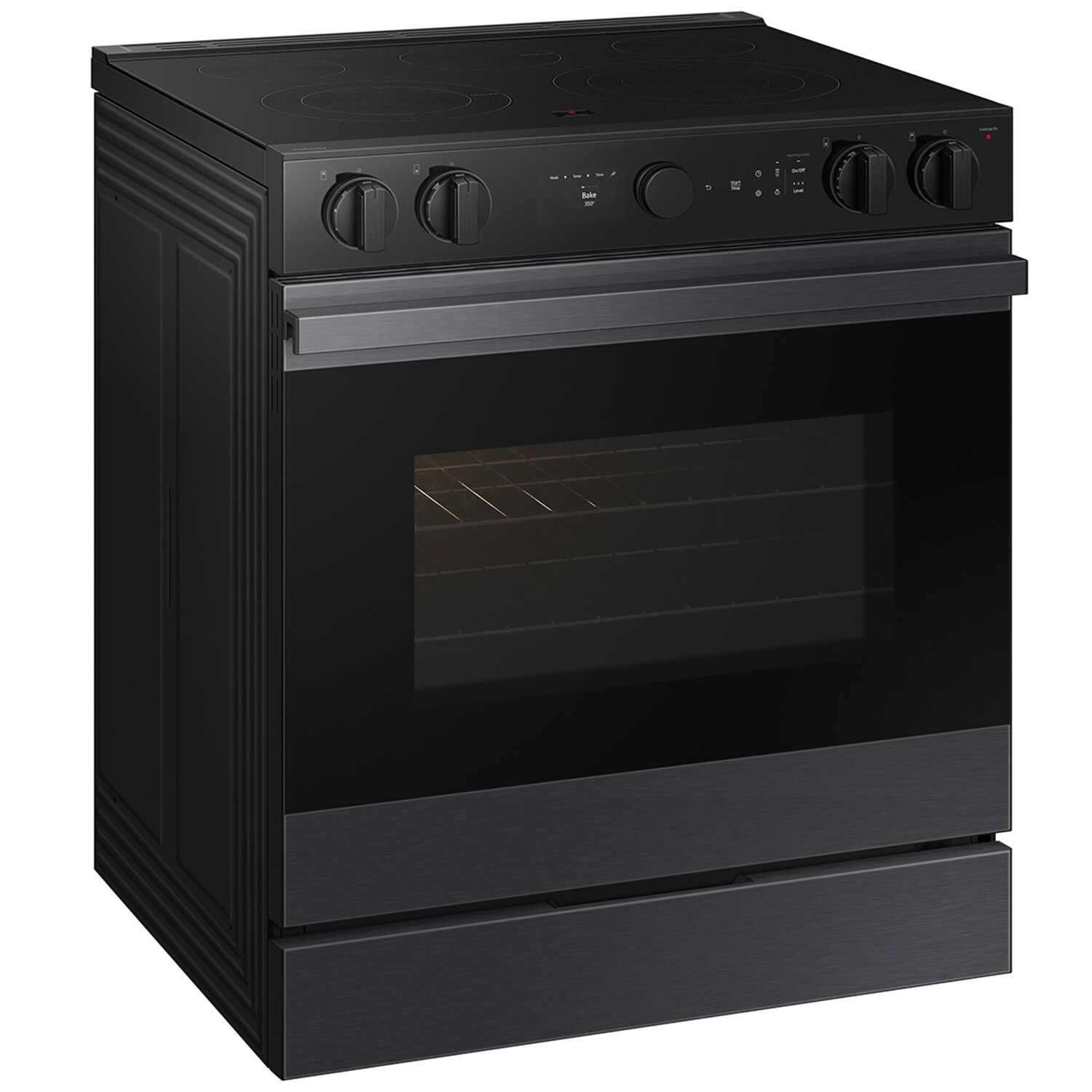 Samsung Bespoke 30 in. 6.3 cu. ft. Smart Air Fry True European Convection Slide-In Electric Range with Smoothtop Burners - Matte Black Steel, , hires