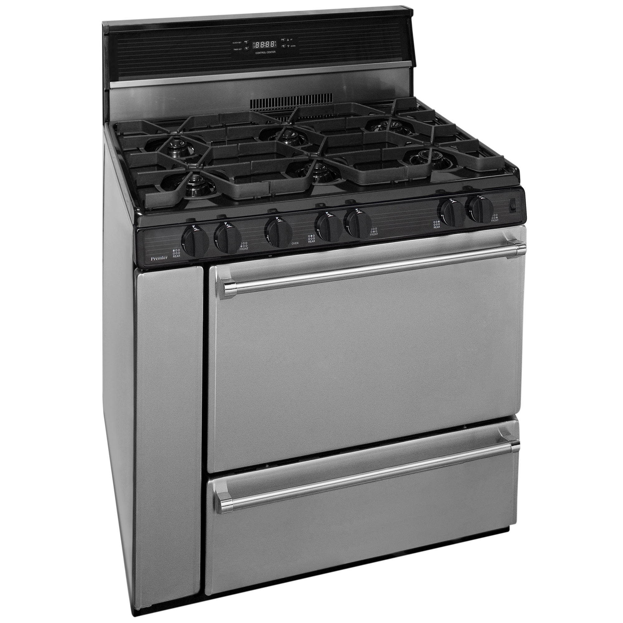 Premier Pro Series 36 in. 3.9 cu. ft. Gas Range with Open Burners & Griddle - Stainless Steel, , hires