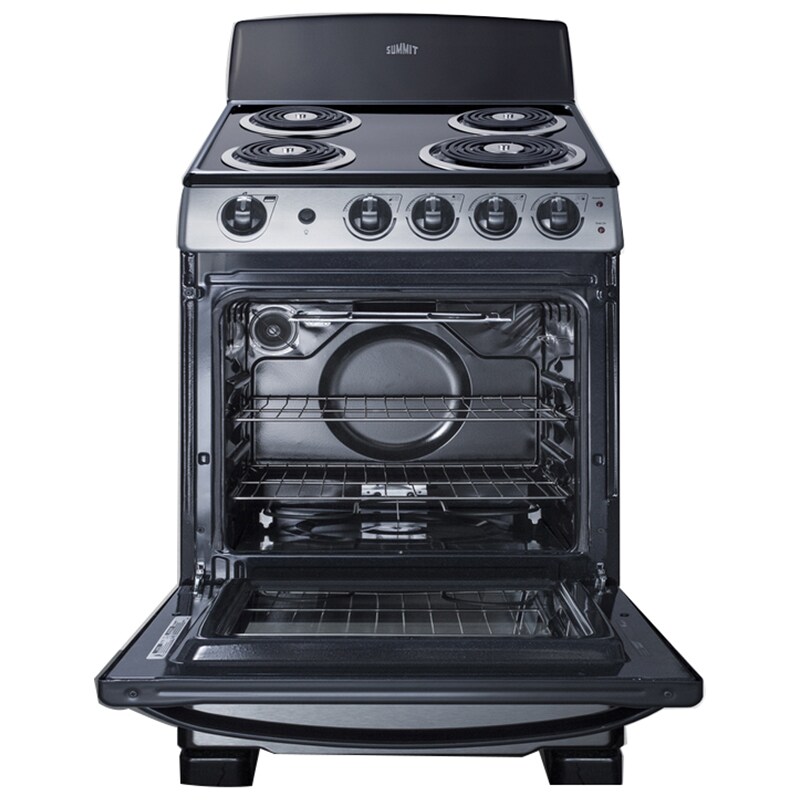 Summit 24 in. 2.9 cu. ft. Electric Range with Coil Burners - Stainless Steel, , hires