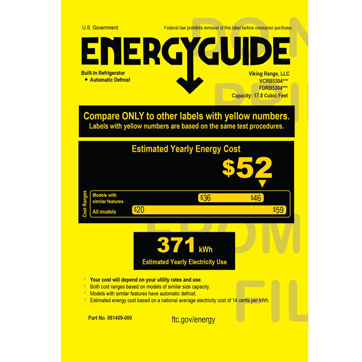 Viking 5 Series 30 in. 17.8 cu. ft. Built-In Counter Depth Freezerless Refrigerator - Stainless Steel, , hires