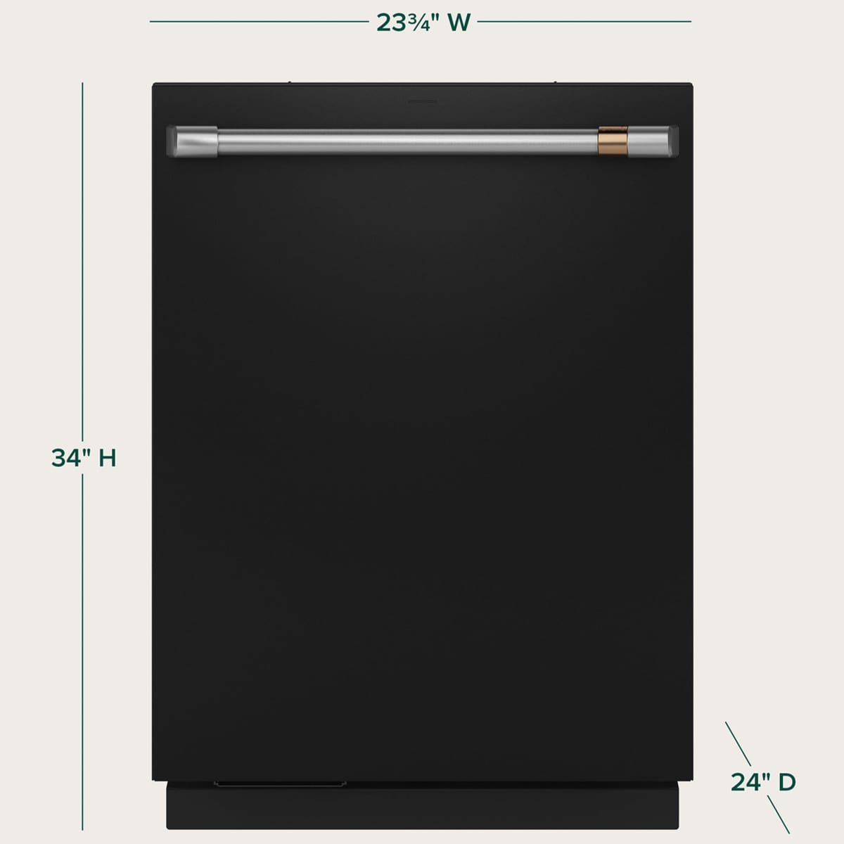 Cafe 24 in. Top Control Flush-Mount Smart Dishwasher with 44 dBa Sound Level, 3rd-Rack & Dual Convection Ultra Dry - Matte Black, , hires