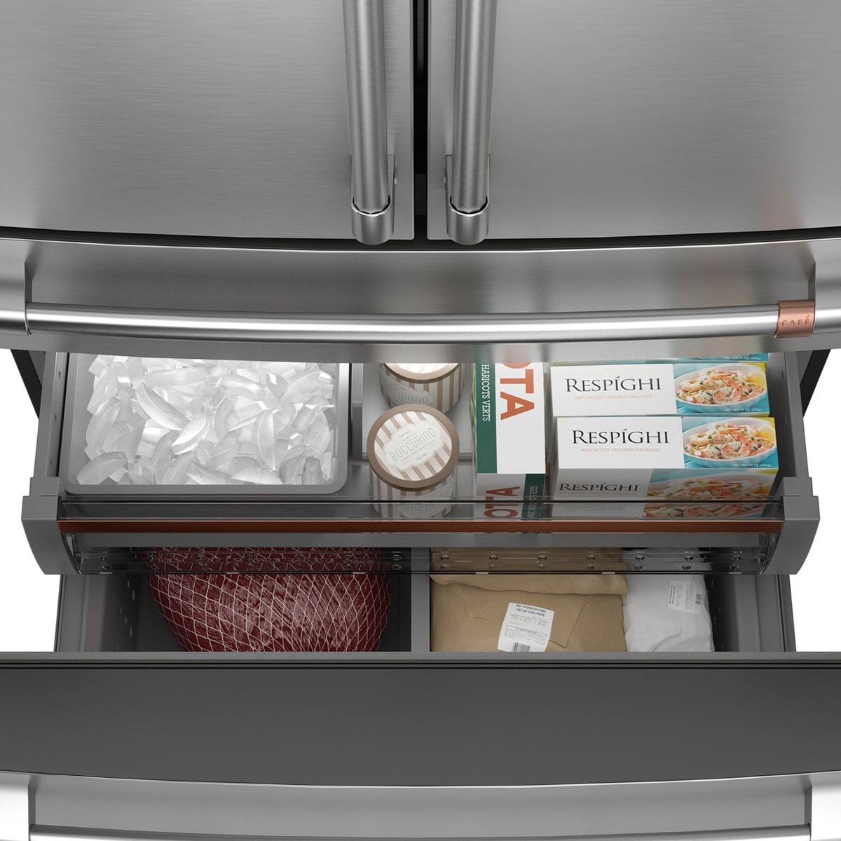 Cafe 36 in. 28.7 cu. ft. Smart 4-Door French Door Refrigerator with Internal Water Dispenser - Matte White, , hires