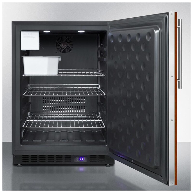 Summit 24 in. 4.7 cu. ft. Built-in Frost Free Compact Upright Freezer with Ice-Maker & Adjustable Shelves - Custom Panel Ready, , hires