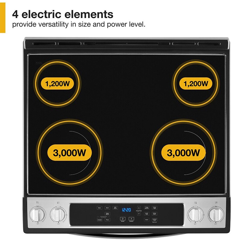 Whirlpool 30 in. 4.8 cu. ft. Slide-In Electric Range with Radiant Burners - Black, Black, hires