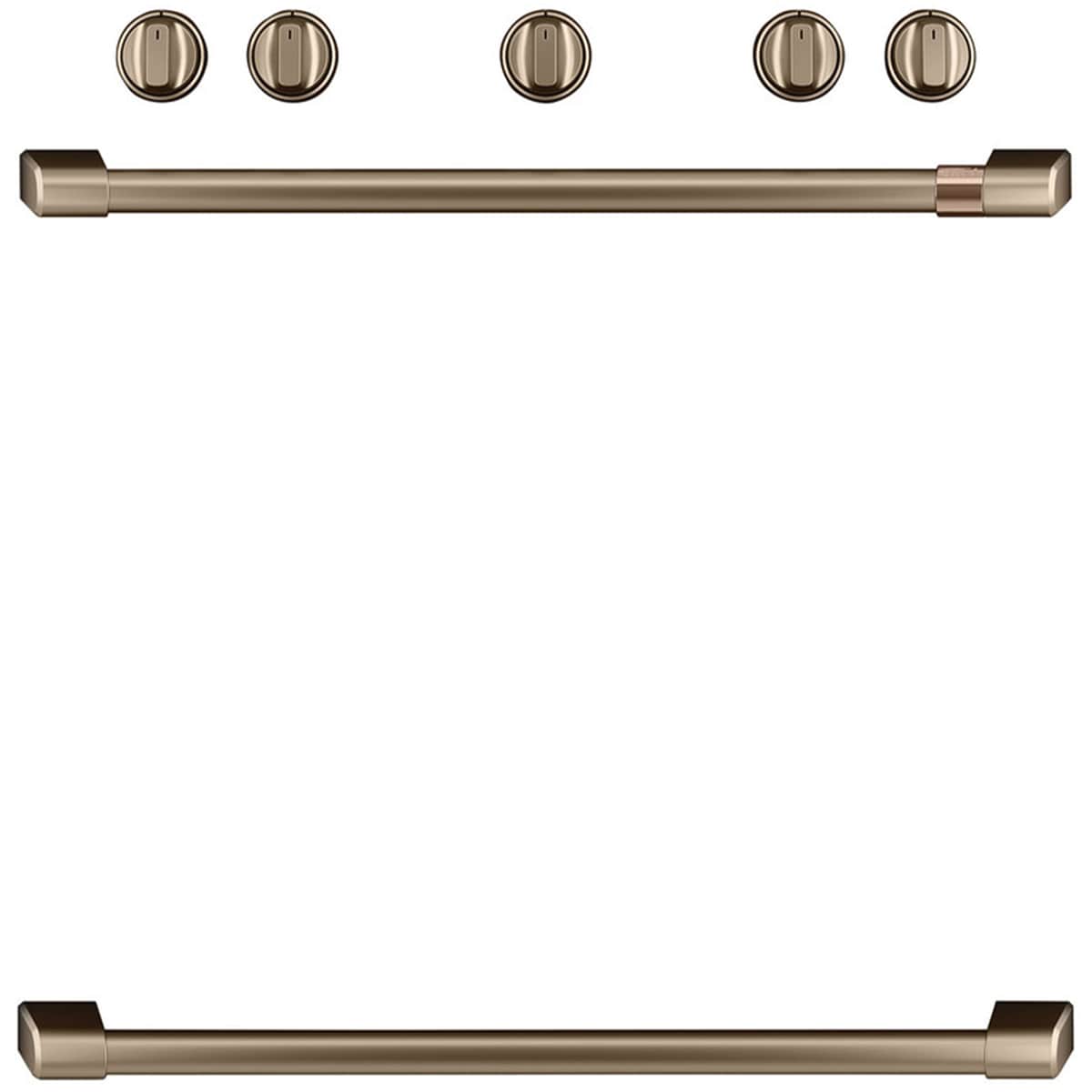 Cafe Knob and Handle Kit for Freestanding Ranges - Brushed Bronze, , hires