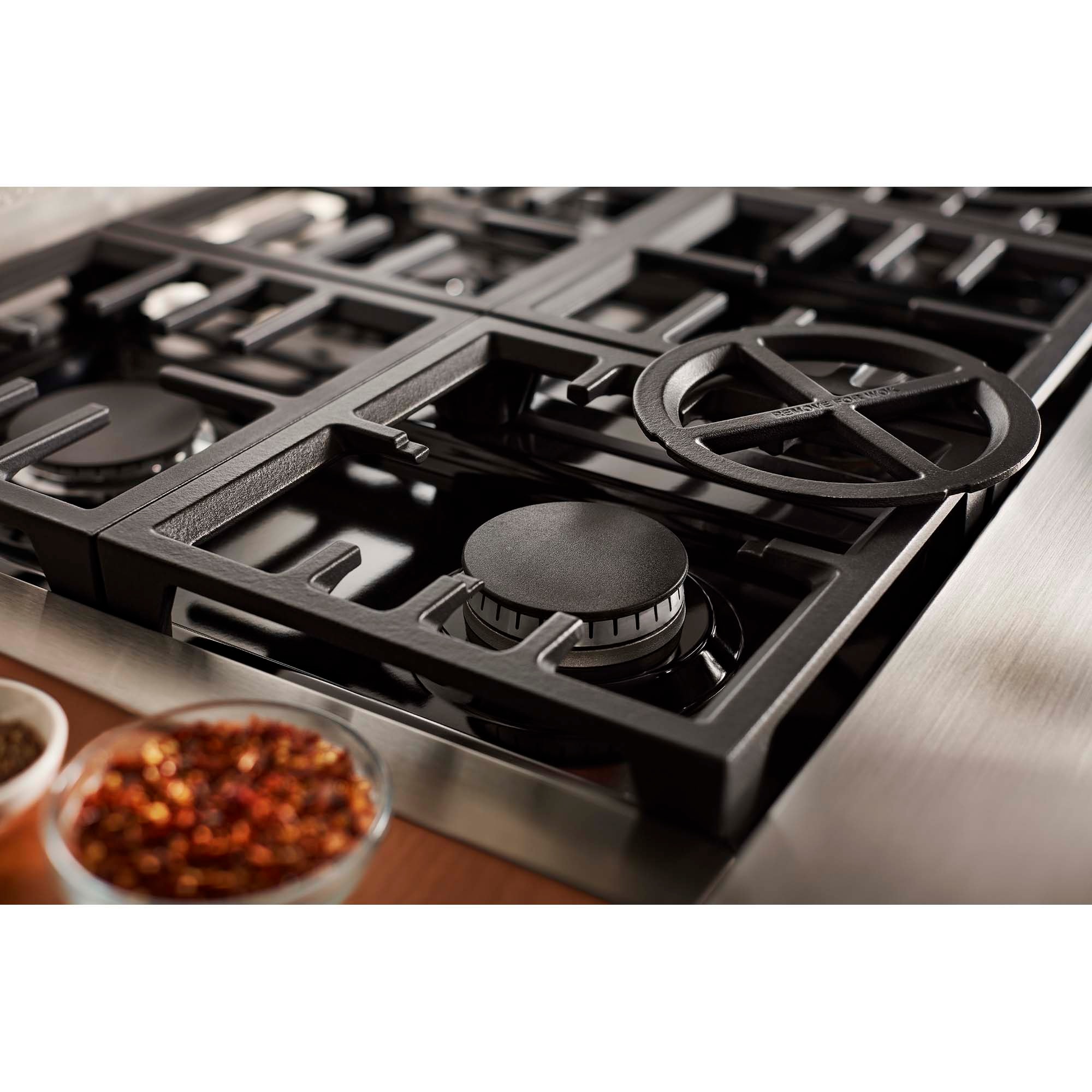 KitchenAid 48 in. 6-Burner Natural Gas Rangetop with Griddle, Simmer Burner & Power Burner - Stainless Steel, , hires