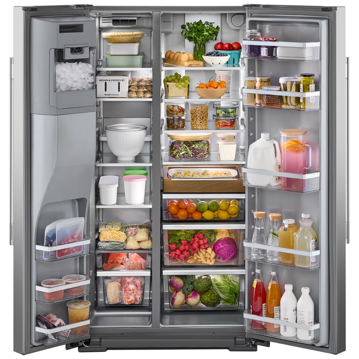 KitchenAid 36 in. 20.8 cu. ft. Counter Depth Side-by-Side Refrigerator with Ice & Water Dispenser - Fingerprint Resistant Stainless Steel, Fingerprint Resistant Stainless, hires