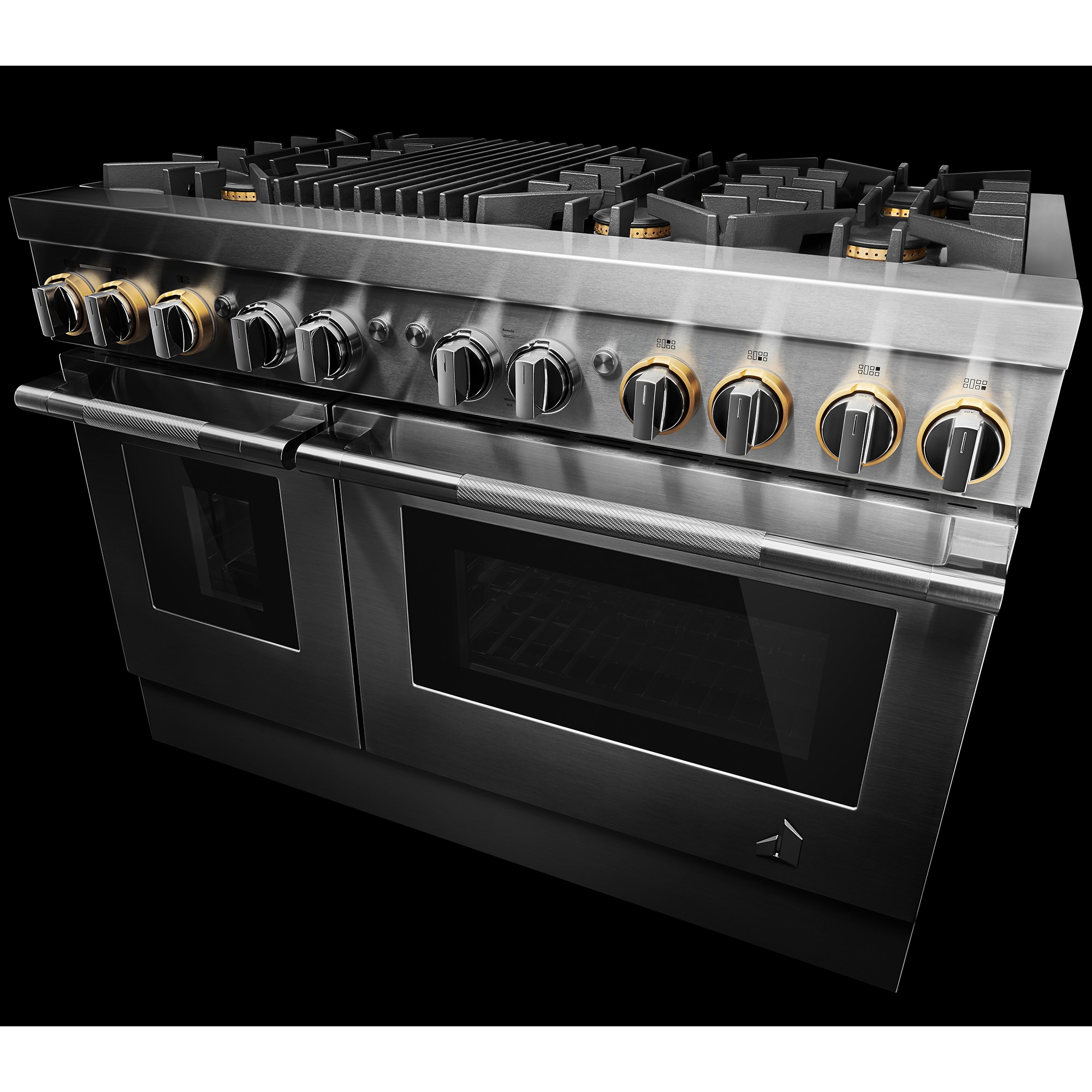 JennAir Rise Series 48 in. 6.3 cu. ft. Smart True European Convection Double Oven Dual Fuel Range with 6 Sealed Burners & Grill - Stainless Steel, , hires