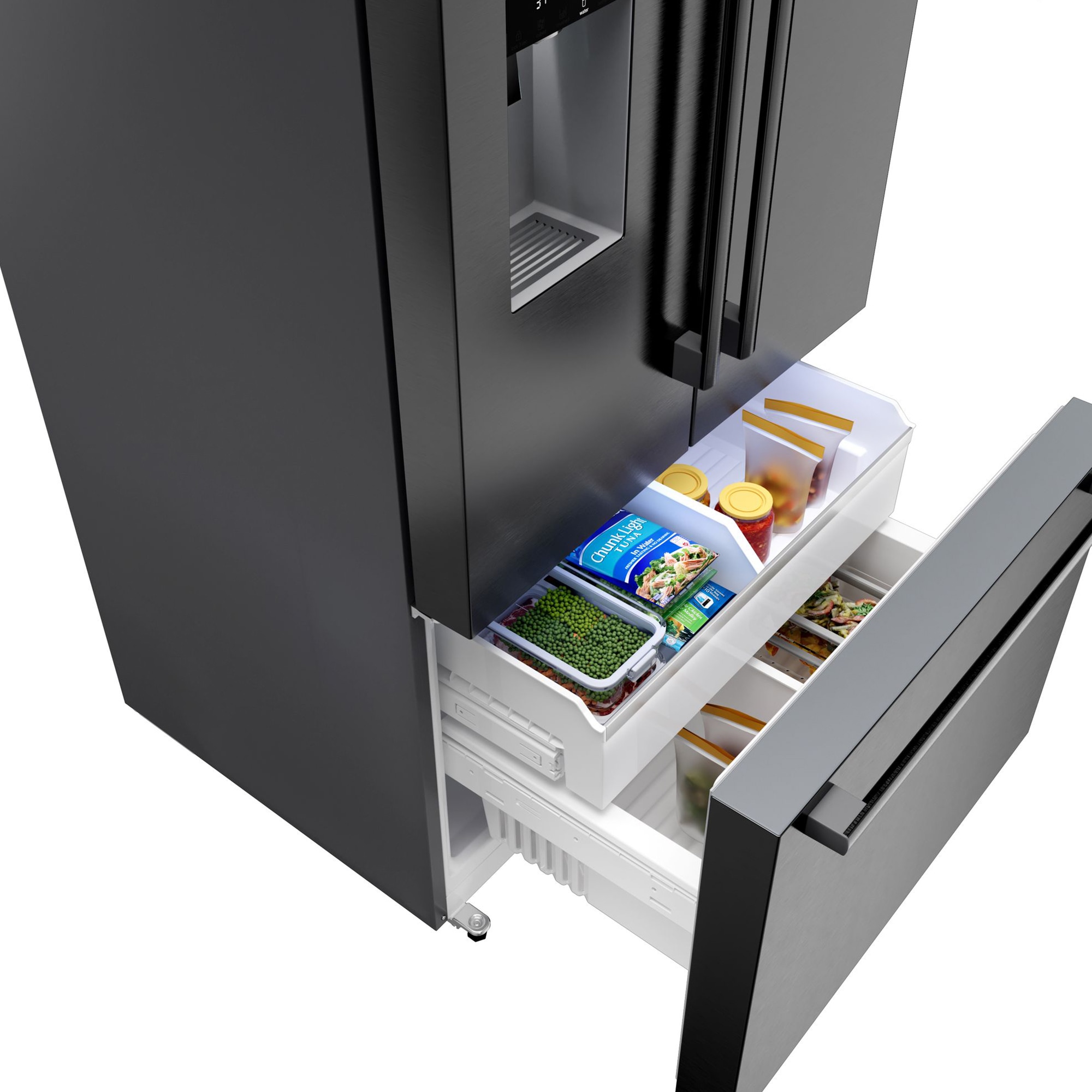 Bosch 500 Series 36 in. 26 cu. ft. Smart French Door Refrigerator with Ice & Water Dispenser - Black Stainless Steel, , hires