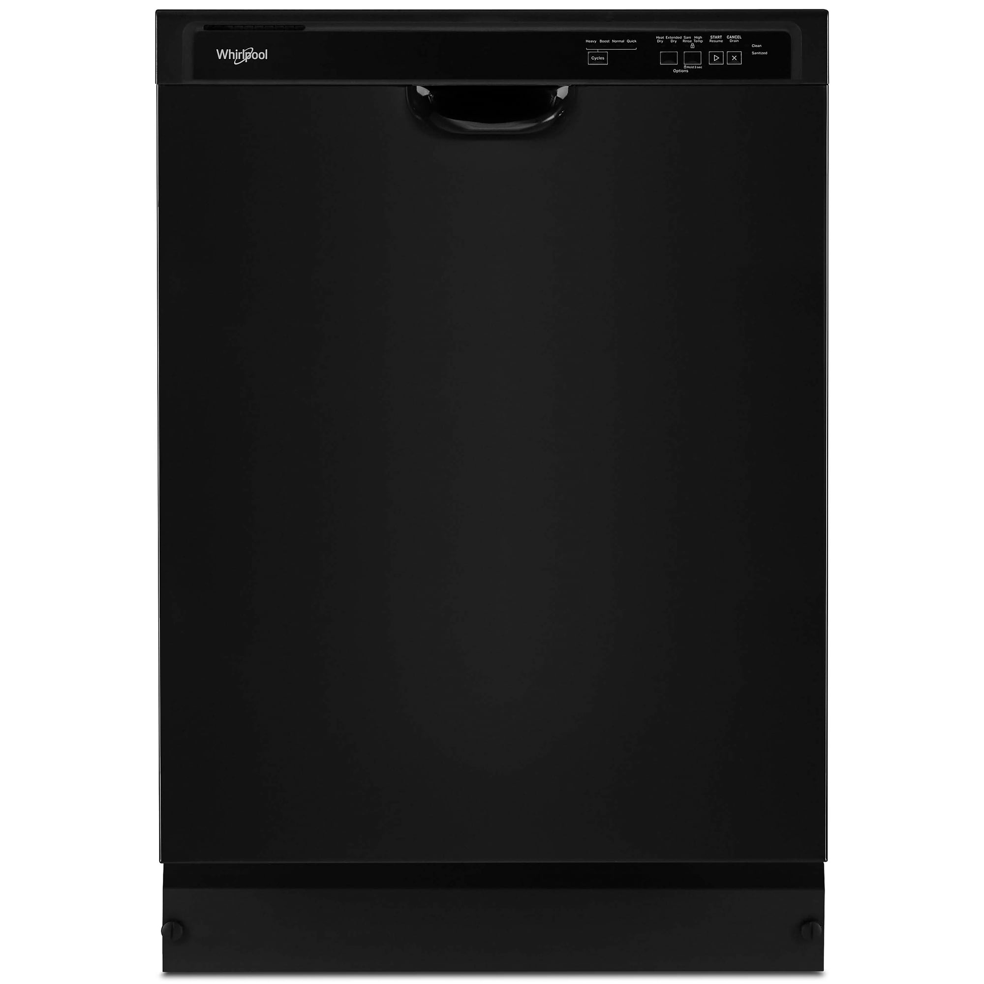 Whirlpool 24 in. Front Control Dishwasher with 57 dBa Sound Level & Pocket - Black, Black, hires