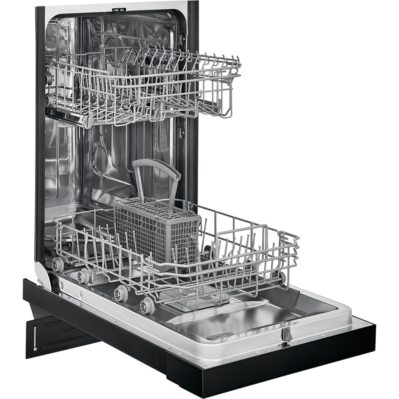 Frigidaire 18 in. Front Control Dishwasher with 52 dBa Sound Level & Pocket - Black, Black, hires