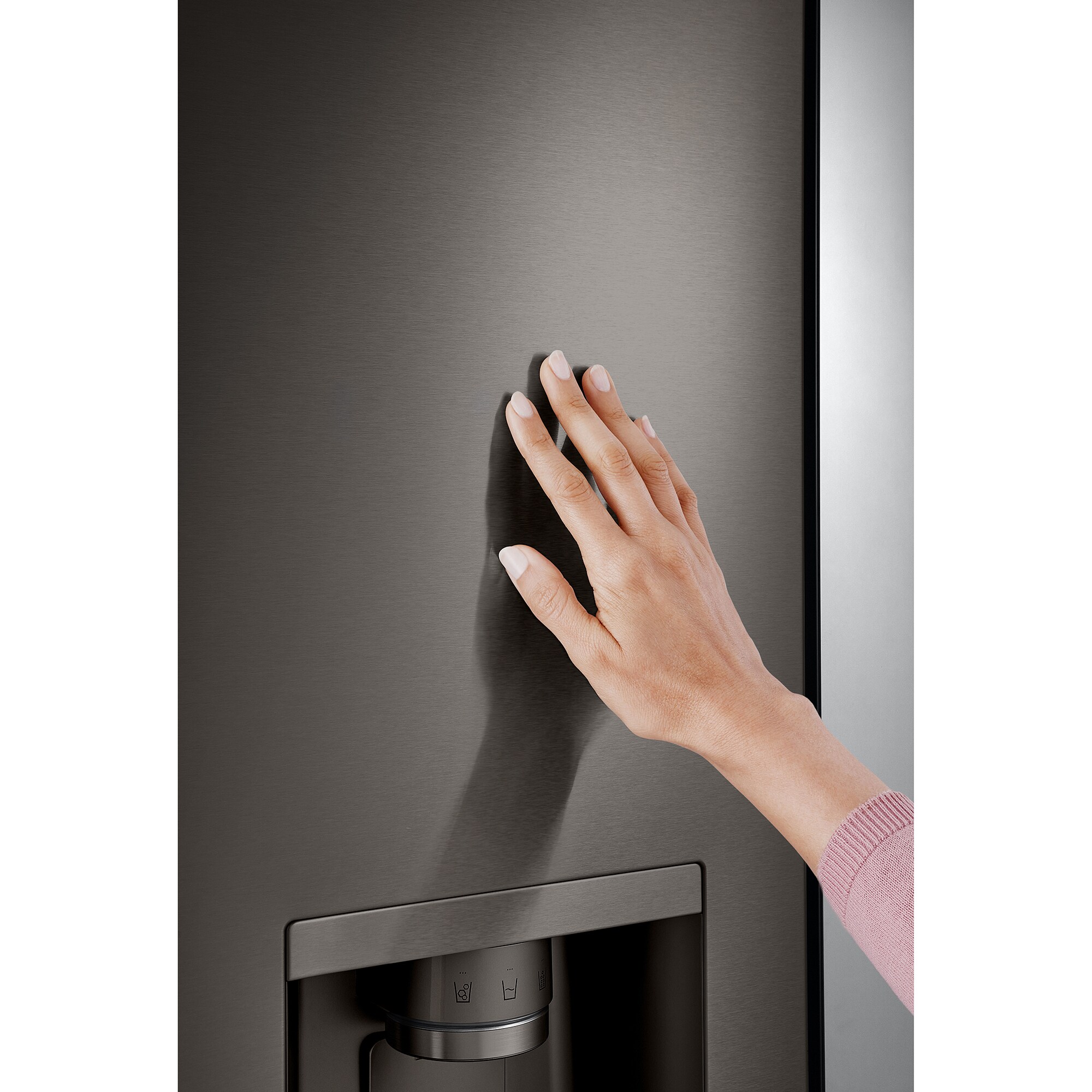 LG InstaView 36 in. 25.5 cu. ft. Smart Counter Depth French Door Refrigerator with Ice & Water Dispenser - PrintProof Black Stainless Steel, PrintProof Black Stainless Steel, hires