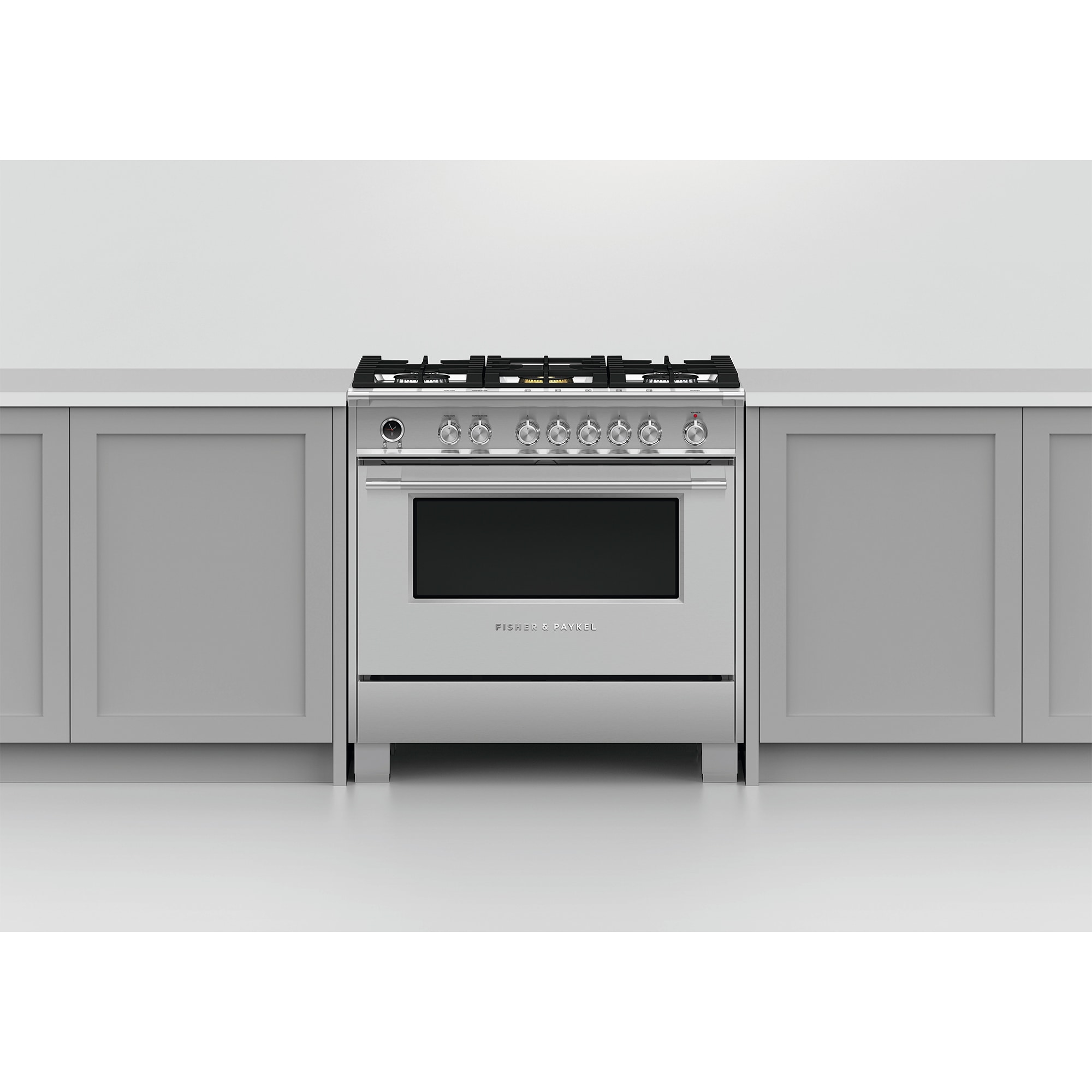 Fisher & Paykel Series 9 Classic 36 in. 4.9 cu. ft. True European Convection Dual Fuel Range with 5 Sealed Burners - Stainless Steel, , hires