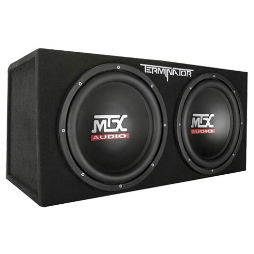 MTX Terminator Series Dual 12" 2 Ohm Sealed Subwoofer Box, , hires