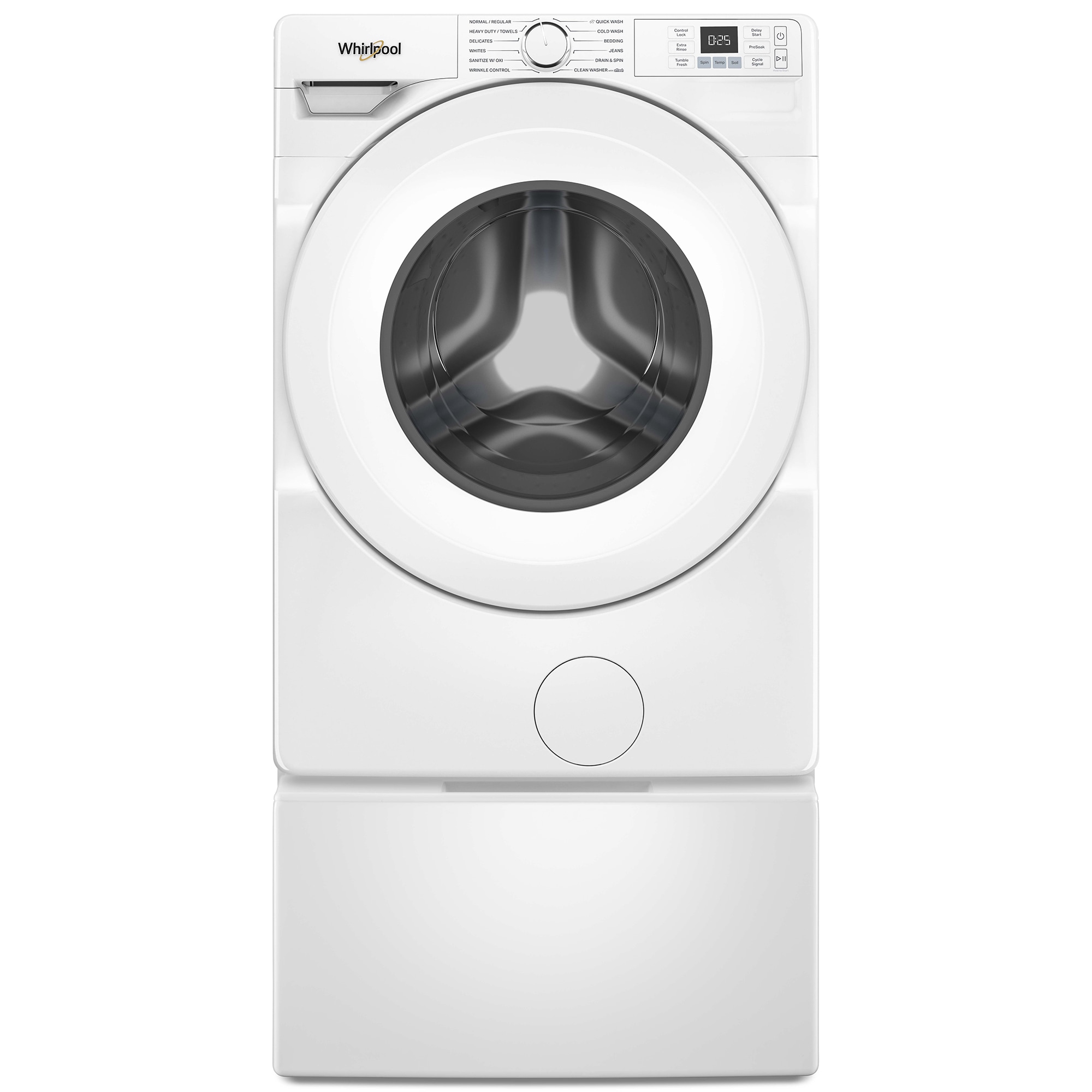 Whirlpool 27 in. 4.5 cu. ft. Stackable Front Load Washer with Tumble Fresh Option & Sanitize with Oxi - White, , hires