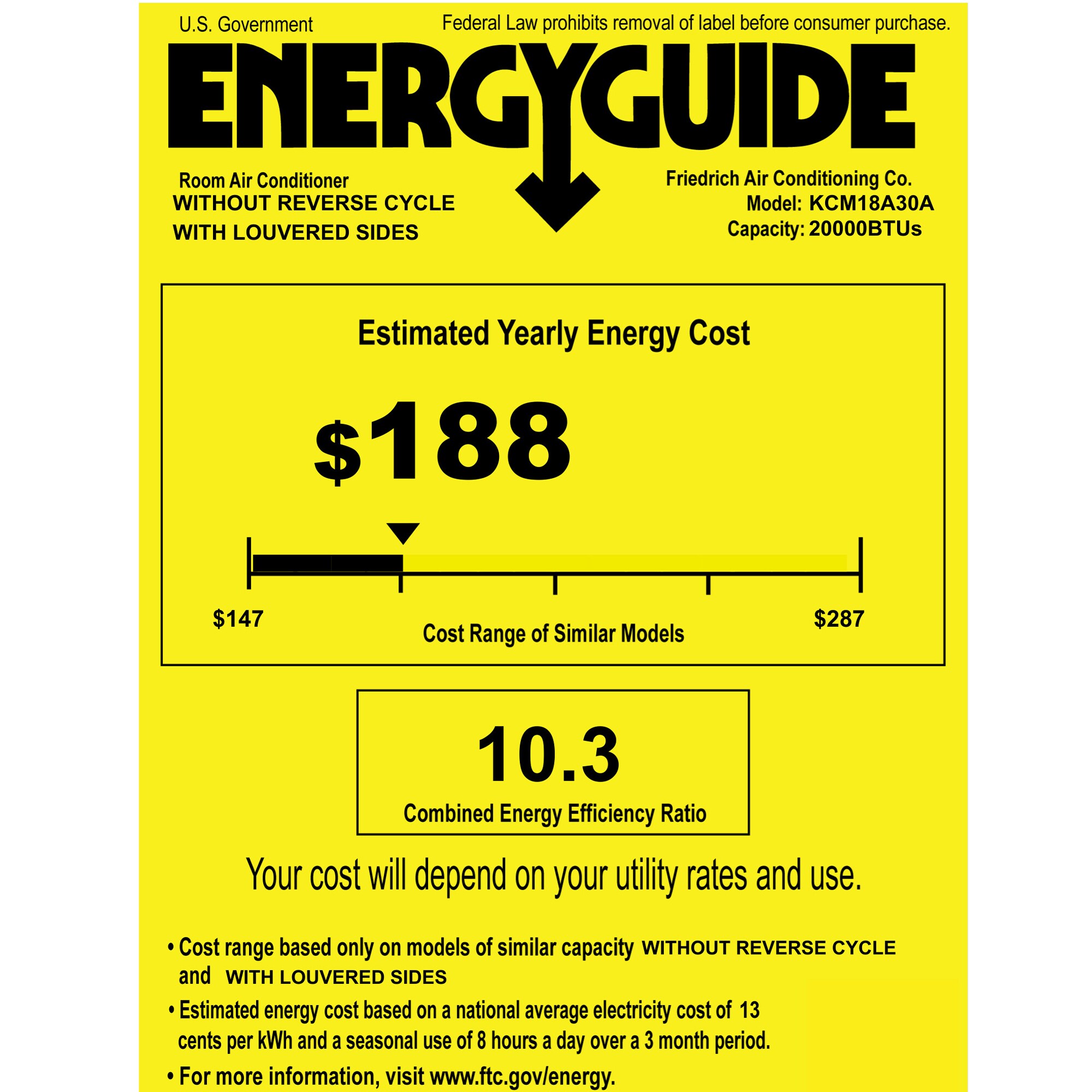 Friedrich Kuhl Series 20,000 BTU Smart Energy Star Window/Wall Air