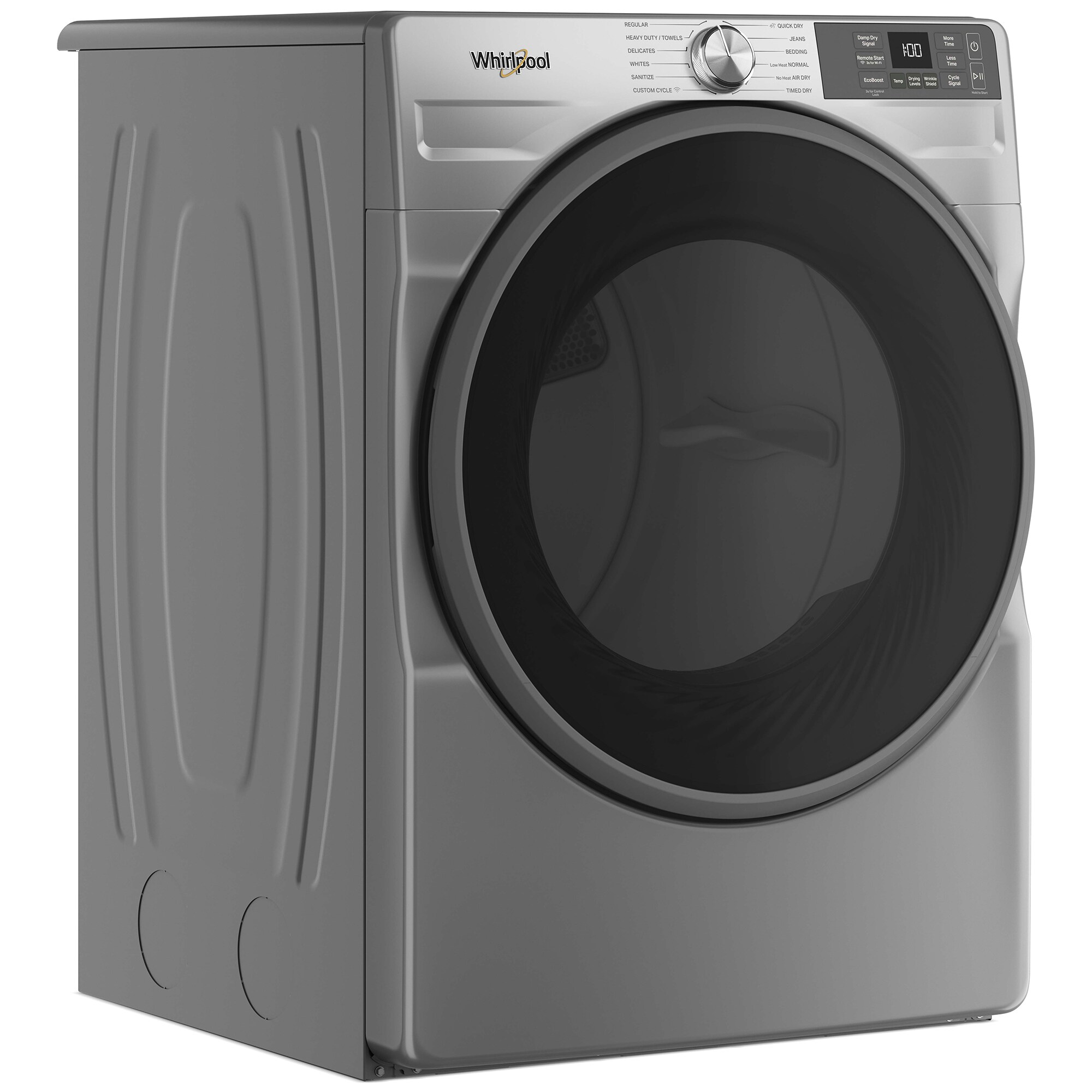 Whirlpool 27 in. 7.4 cu. ft. Smart Stackable Electric Dryer with Sensor Dry & Sanitize Cycle - Radiant Silver, Silver, hires