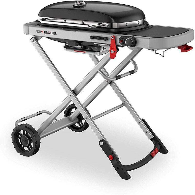 Weber Traveler 1-Burner Portable Liquid Propane Gas Grill - Black, , hires