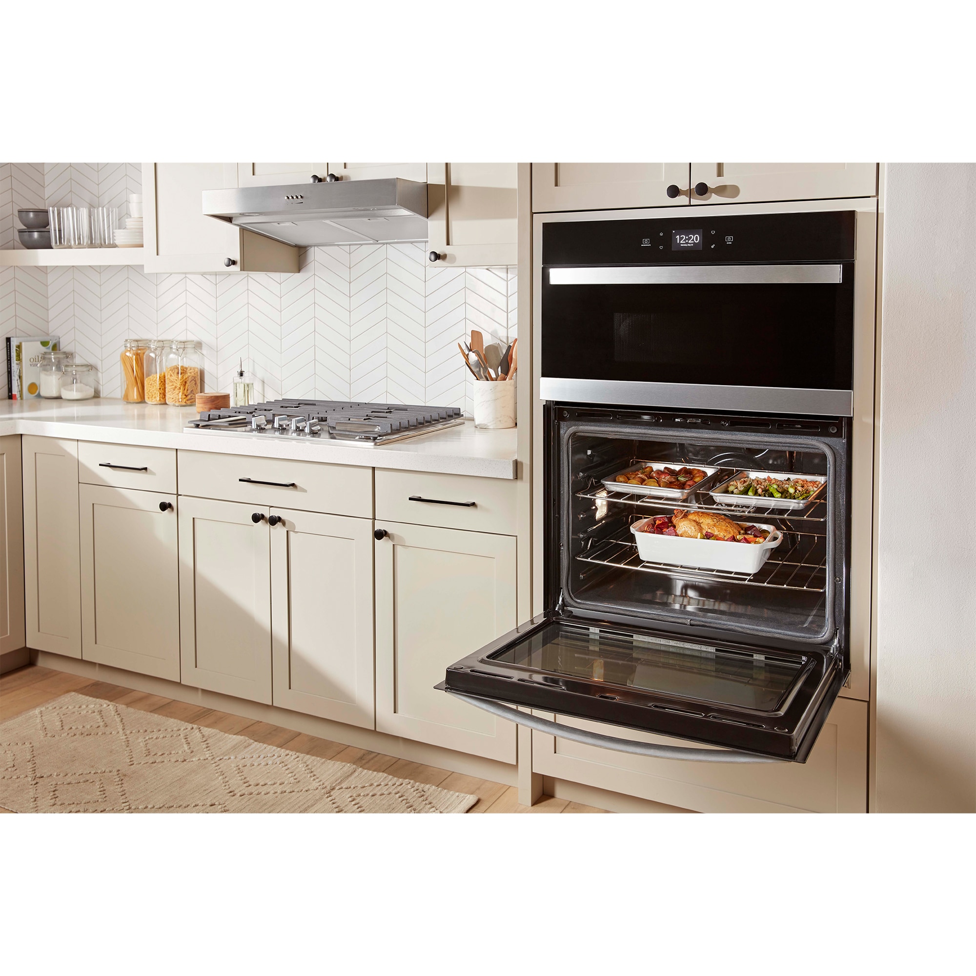 Whirlpool 27 in. 5.7 cu. ft. Smart Electric Microwave/Wall Oven Combo with Standard Convection & Sensor Cooking - Fingerprint Resistant Stainless, , hires
