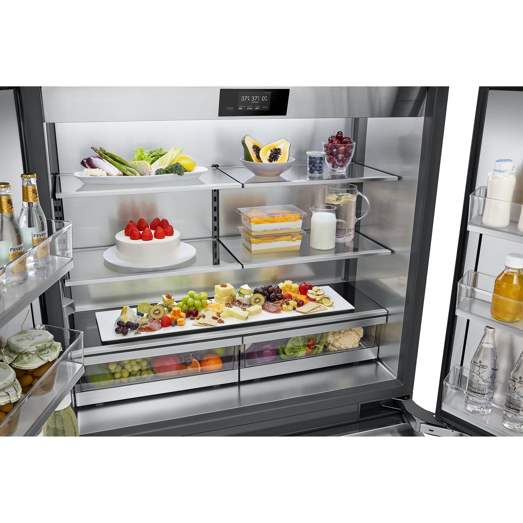 Signature Kitchen Suite 48 in. 26 cu. ft. Built-In Smart Counter Depth 6-Door French Door Refrigerator with Internal Water Dispenser - Custom Panel Ready, , hires