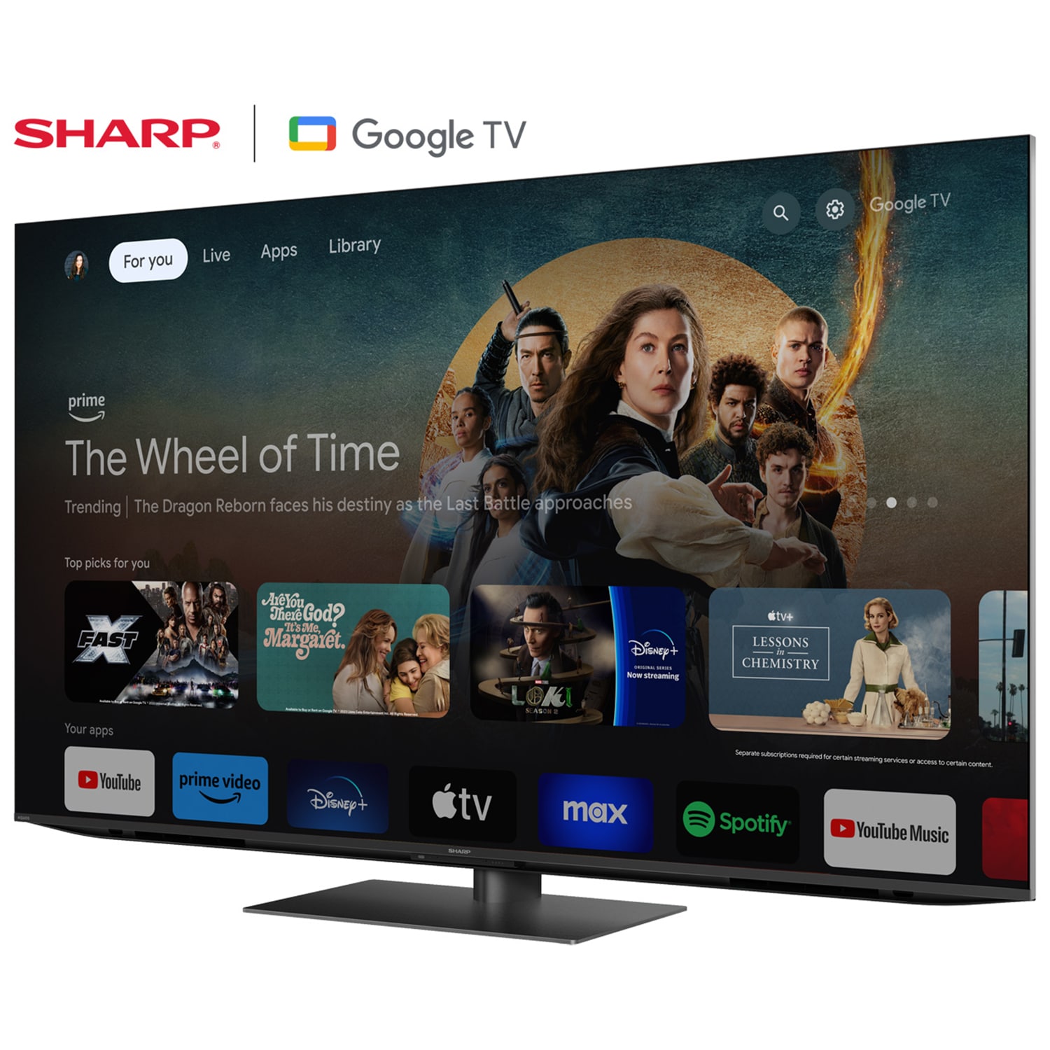 Sharp 65" Class AQUOS XLED Mini LED 4K UHD Smart Google TV, , hires