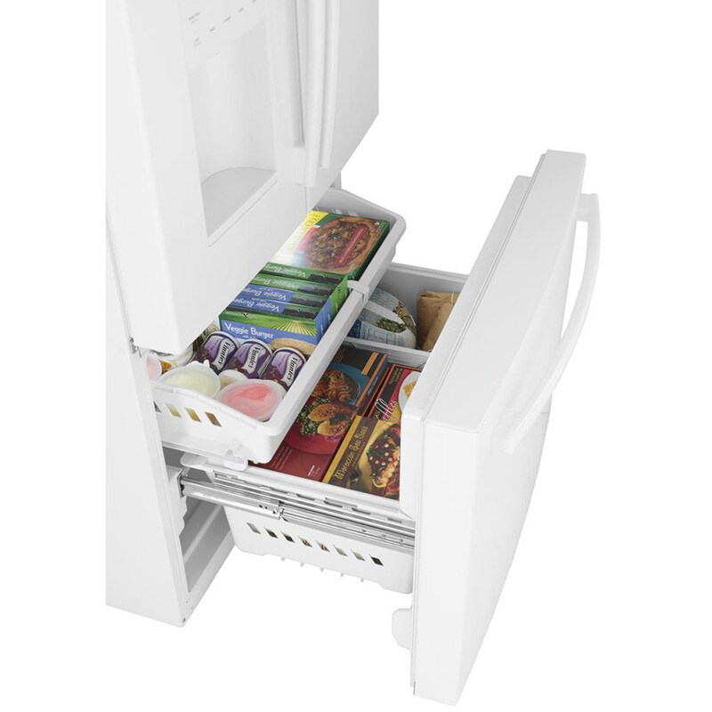 GE 36 in. 25.6 cu. ft. French Door Refrigerator with Ice & Water Dispenser - White, White, hires