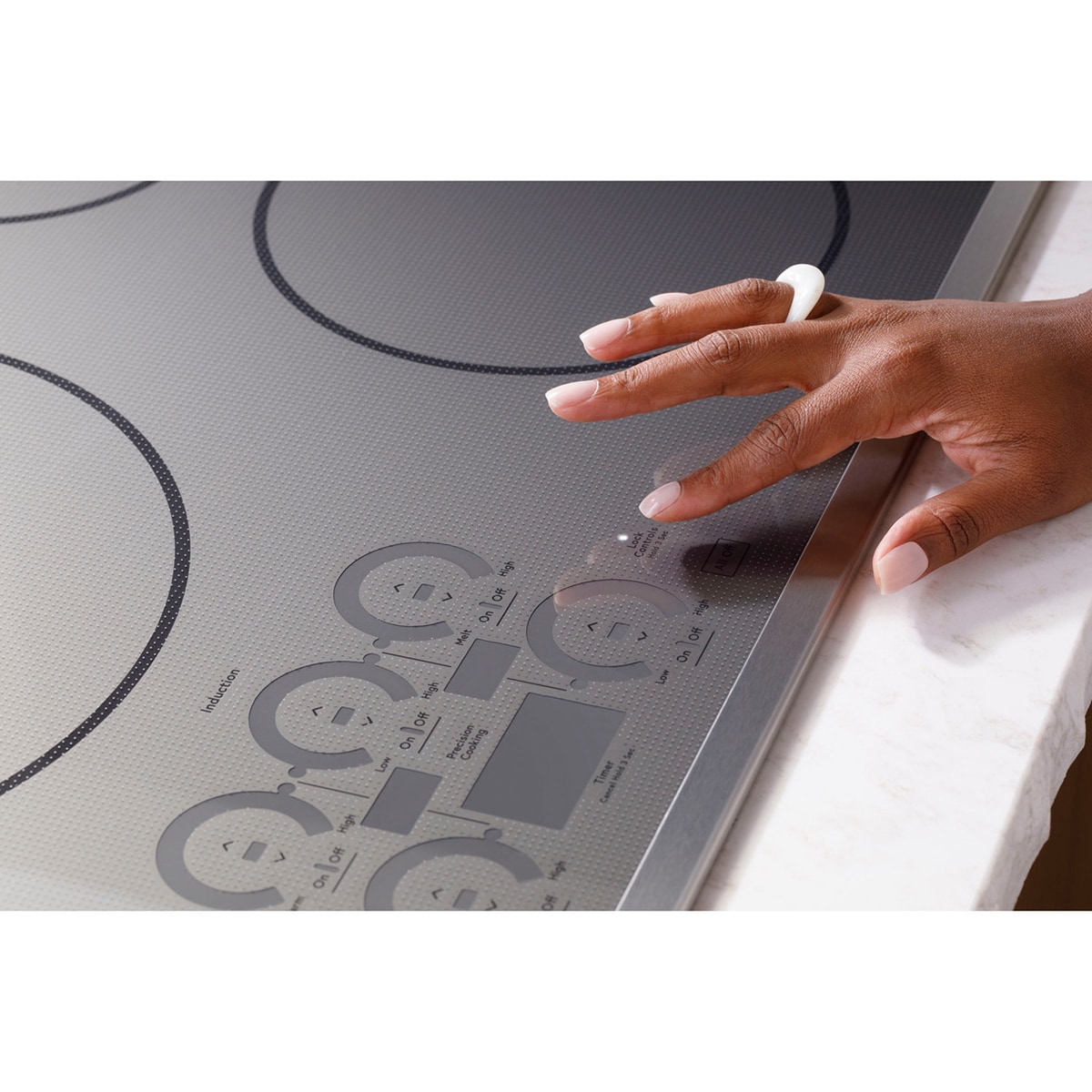 Cafe 36 in. 5-Burner Smart Induction Cooktop with Simmer Burner & Power Burner - Stainless Steel, , hires