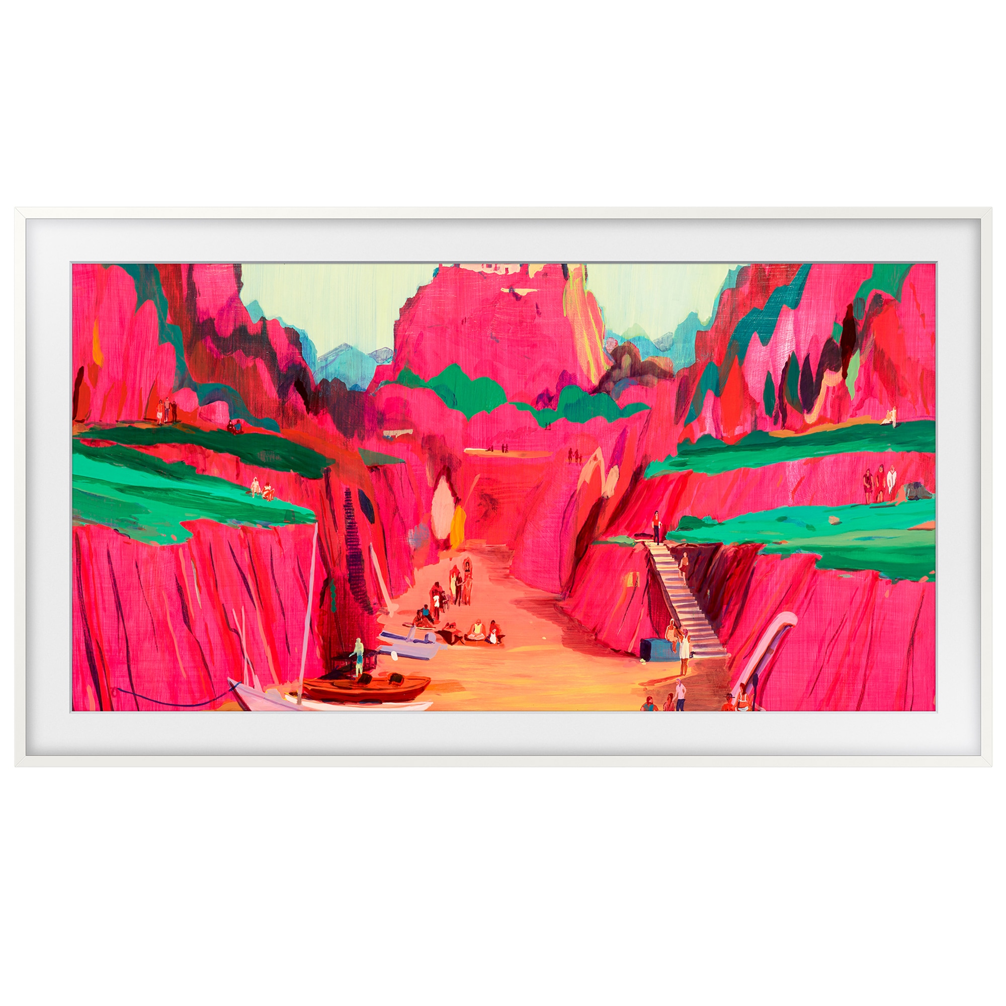 Samsung The Frame 85" Customizable Bezel - Modern White Compatible with 2021 - 2025 Frame TVs and 2025 Frame Pro TVs, , hires