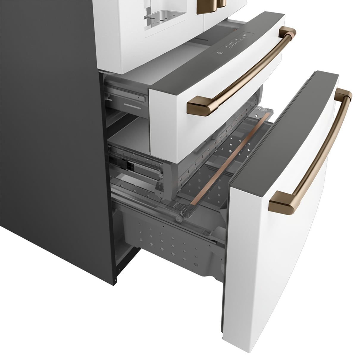 Cafe 36 in. 27.8 cu. ft. Smart 4-Door French Door Refrigerator with Ice & Water Dispenser - Matte White, Matte White, hires