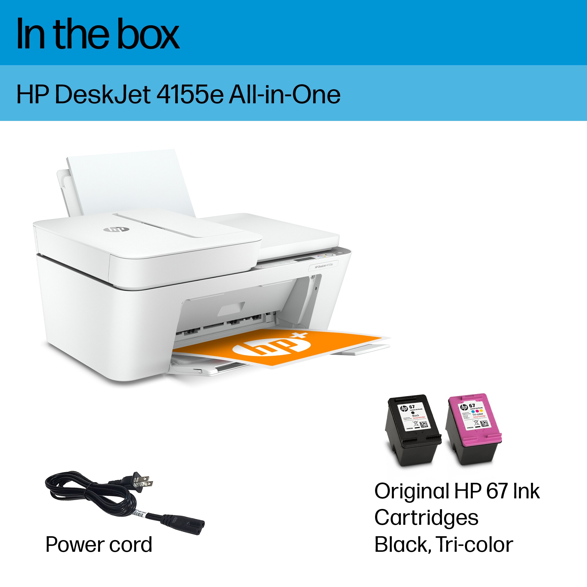 HP DeskJet 4155E (26Q90A) AllinOne Wireless Printer with 3 months