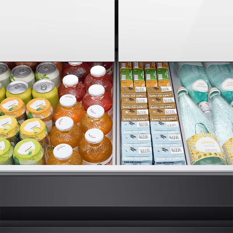 Samsung Bespoke 36 in. 28.8 cu. ft. Smart 4-Door French Door Refrigerator with Internal Water Dispenser - White Glass, White Glass, hires