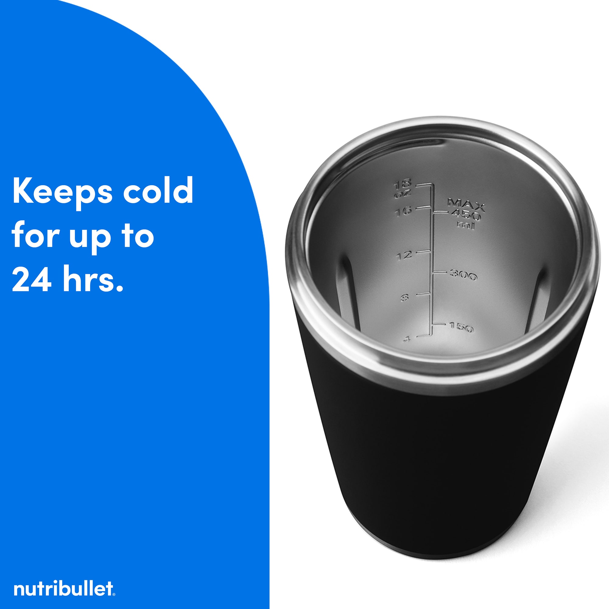 Nutribullet Flip Single Speed Cordless Insulated Portable Blender - Black, , hires