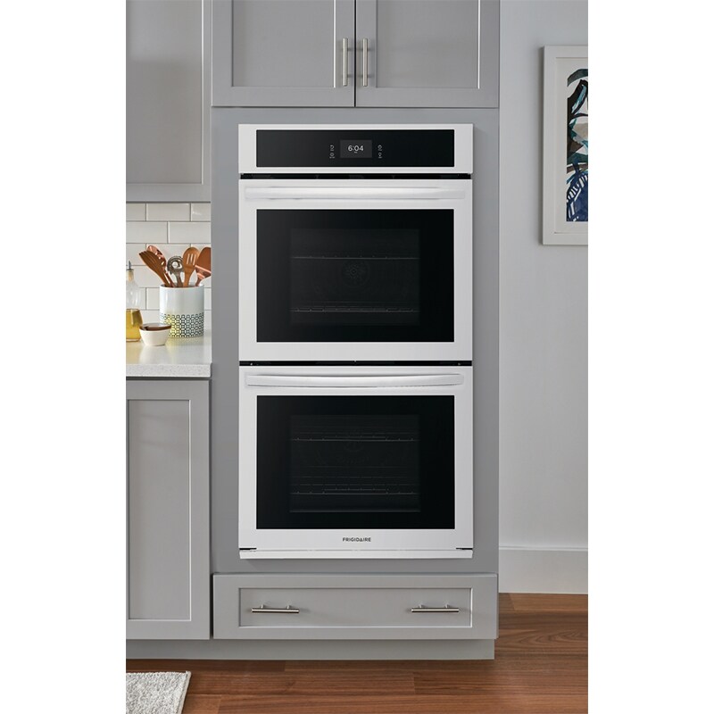 Frigidaire 27 in. 7.6 cu. ft. Top Control Electric Double Wall Oven with Standard Convection - White, White, hires
