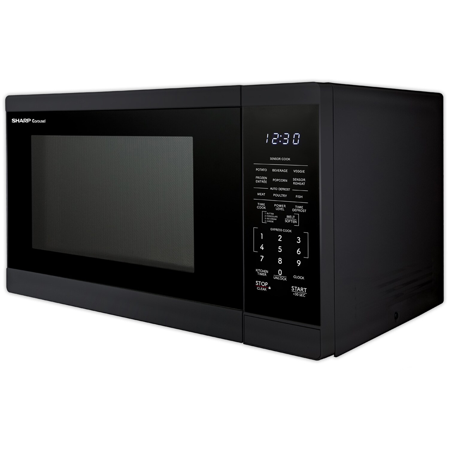 Sharp 20 in. 1.4 cu. ft. 1100W Countertop Microwave with Sensor Cooking - Black, Black, hires