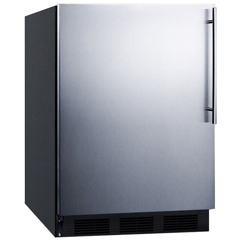 Summit 24 in. 5.1 cu. ft. Left-Hinged Undercounter Refrigerator - Stainless Steel with Black Cabinet, , hires