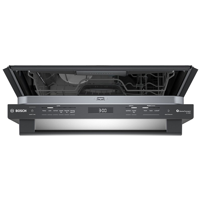 Bosch 800 Series 24 in. Top Control Smart Dishwasher with 42 dBa Sound Level, 3rd-Rack & CrystalDry - Black Stainless, Black Stainless, hires
