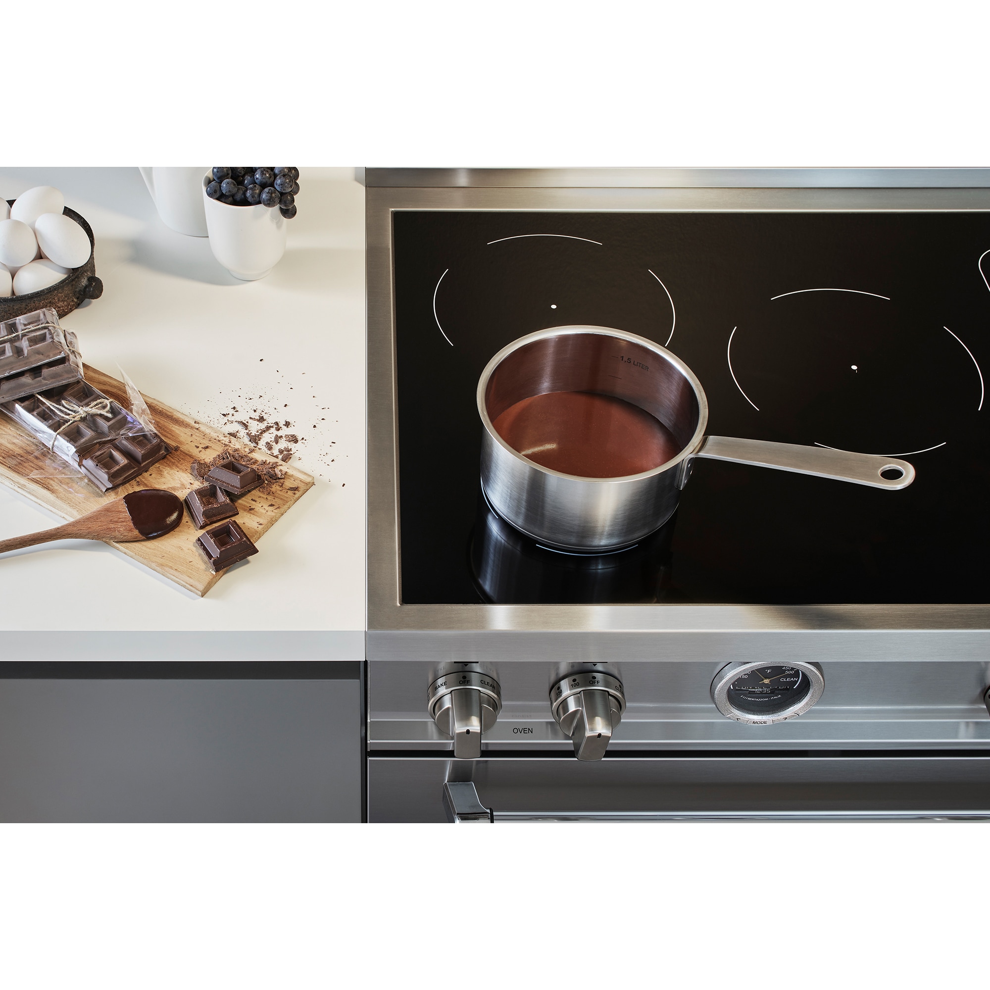 Bertazzoni Master Series 36 in. 5.9 cu. ft. Dual Convection Electric Range with 5 Induction Burners - Stainless Steel, , hires