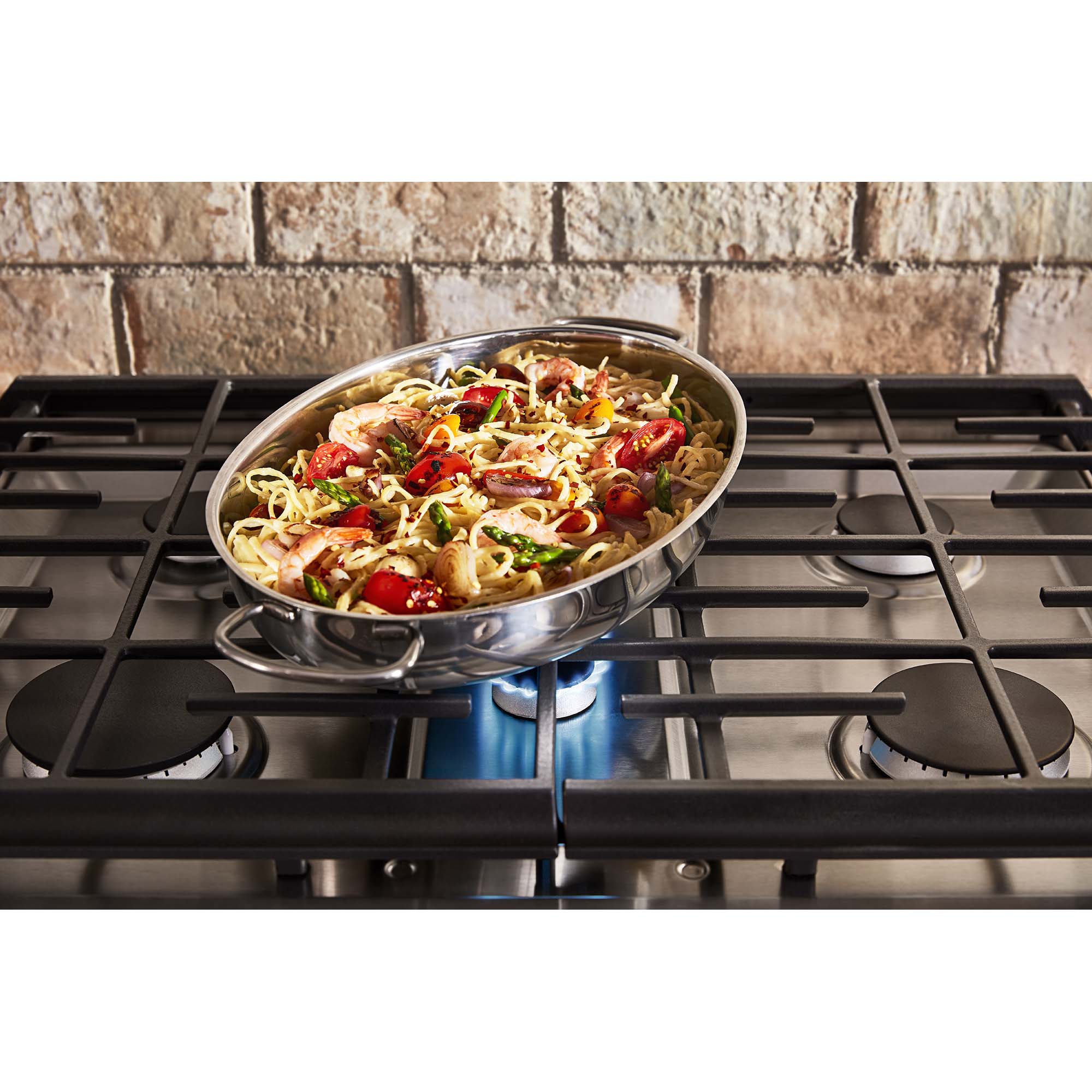 KitchenAid 30 in. 6.5 cu. ft. True European Convection Slide-In Gas Range with 5 Sealed Burners & Griddle - Stainless Steel, , hires