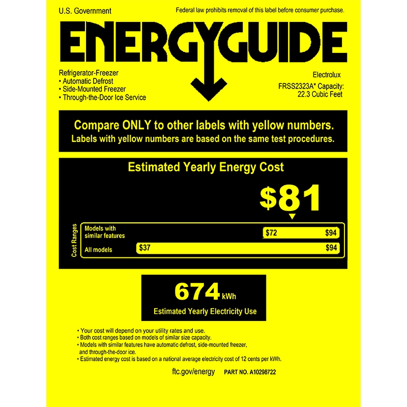 Frigidaire 33 in. 22.3 cu. ft. Side by Side Refrigerator with Ice & Water Dispenser - Black Stainless, Black Stainless, hires