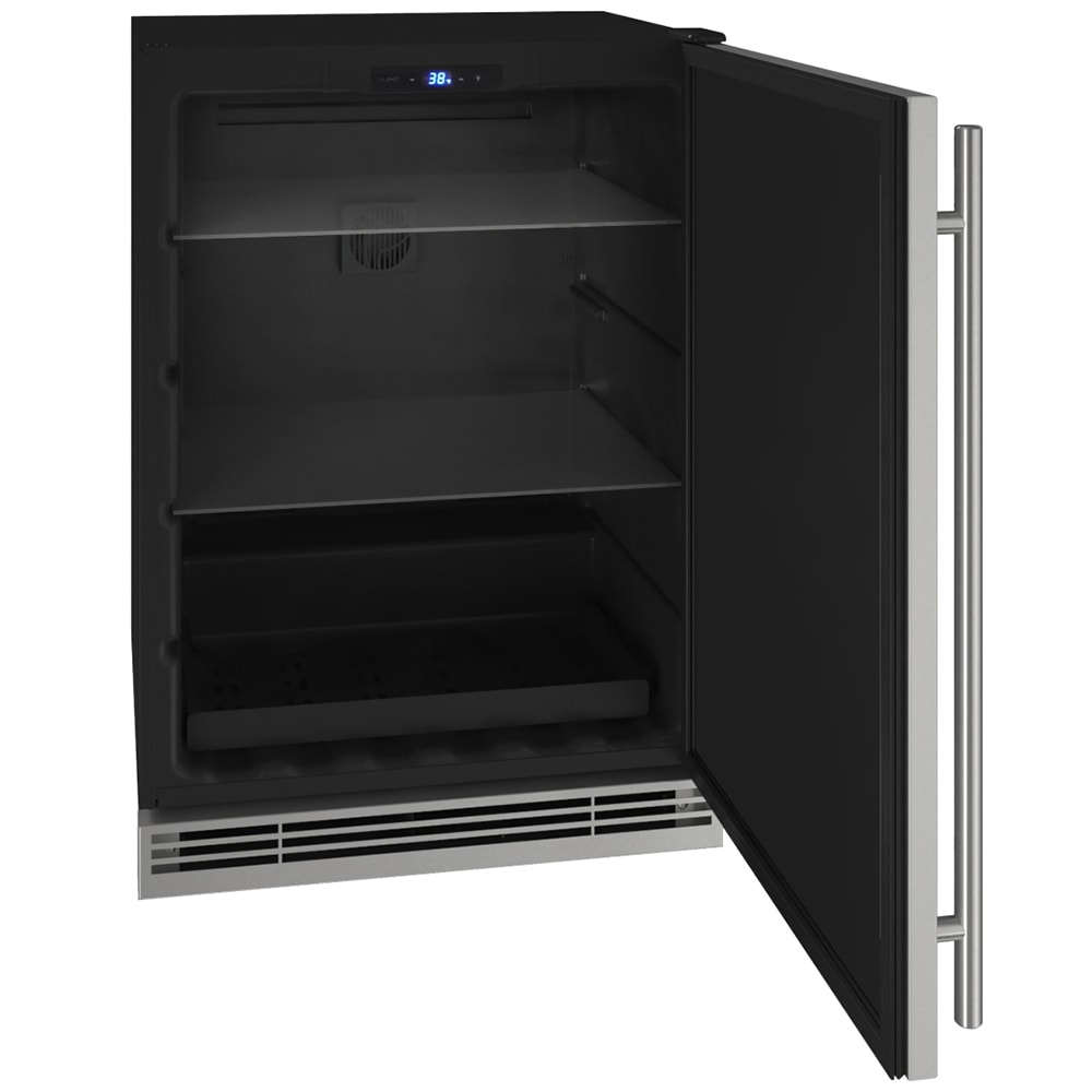 U-Line 24 in. 5.7 cu. ft. Built-In/Freestanding Beverage Center with Fixed Shelves & Digital Control - Stainless Steel, , hires