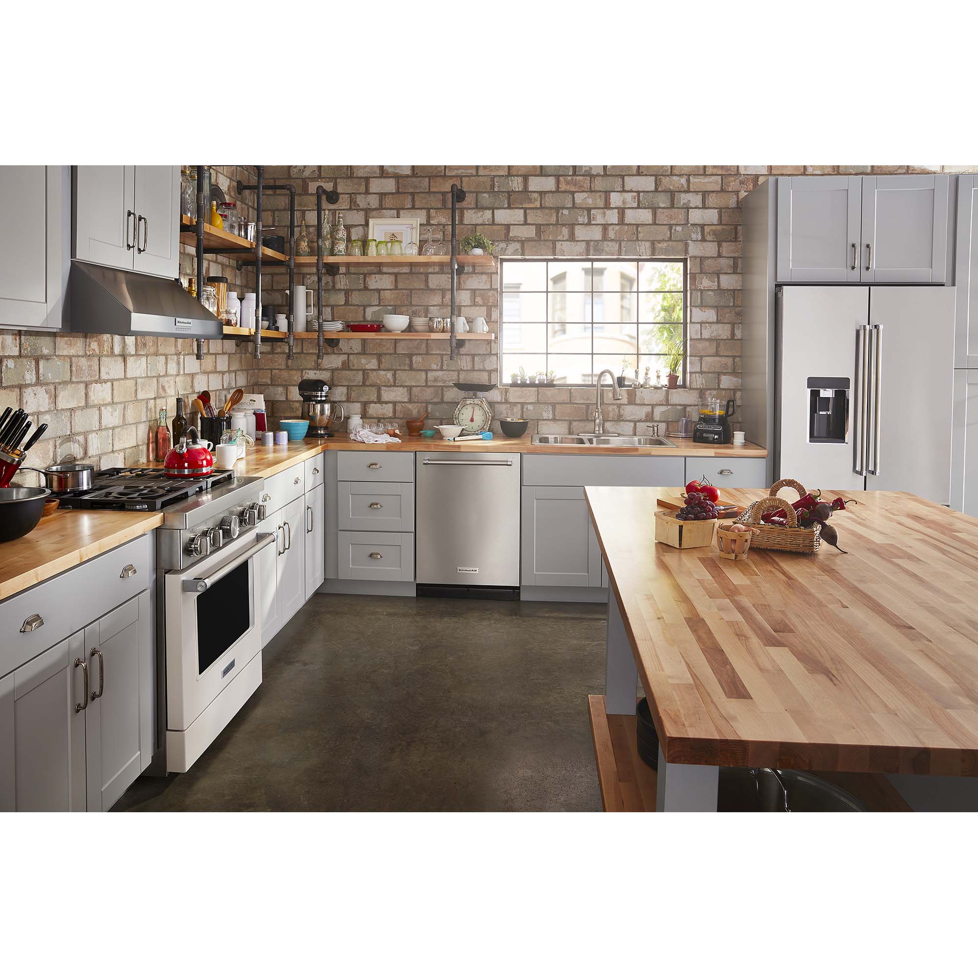 KitchenAid 30 in. 4.1 cu. ft. Smart True European Convection Dual Fuel Range with 4 Sealed Burners - Milkshake, , hires