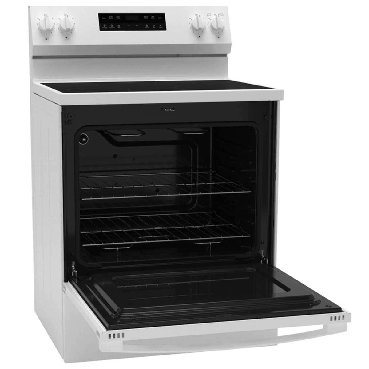GE 400 Series 30 in. 5.3 cu. ft. Smart Electric Range with Radiant Burners - White, White, hires