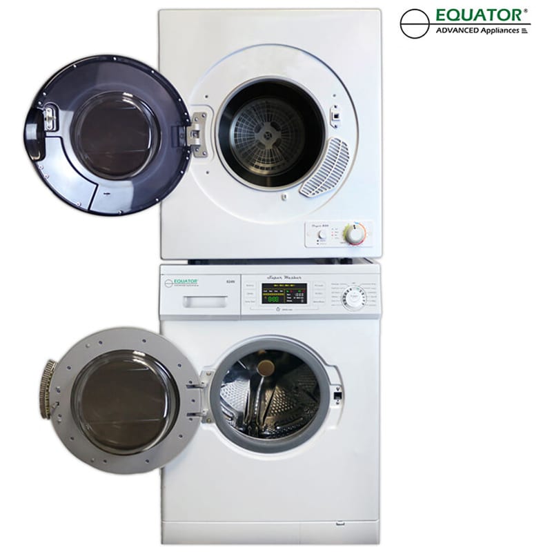 Equator 24 in. 1.6 cu. ft. Electric Front Load Stackable Laundry Center with Sensor Dry - White, , hires